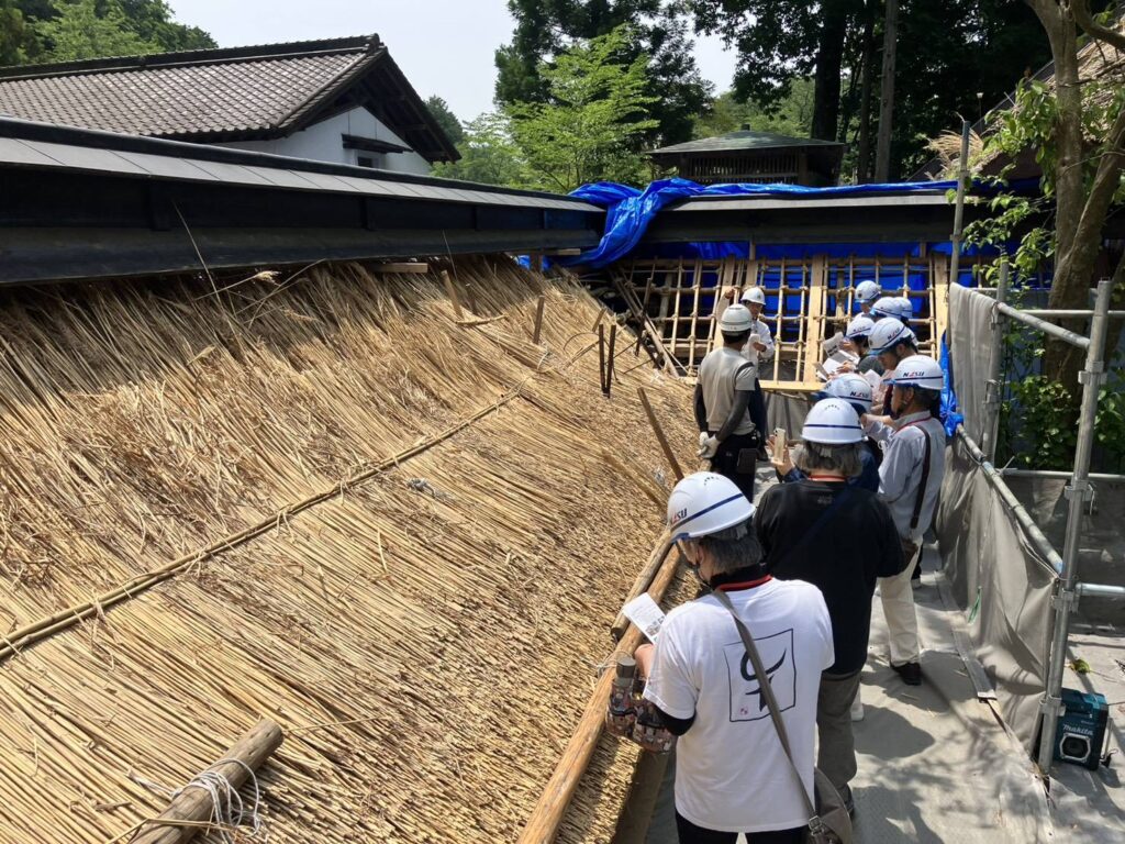 国指定重要文化財大雄寺（総門・廻廊）屋根葺替工事見学会